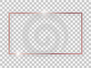 Rose gold shiny 16x9 rectangular frame