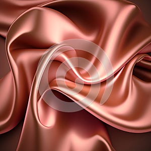 Rose Gold Silk Fabric Pattern Twirl Effect Background Abstract