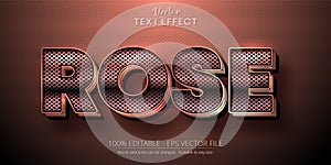 Rose gold text effect, shiny rose gold alphabet style