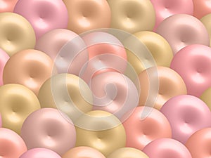 Rose gold Valentine`s Day background. Soft pink spheres