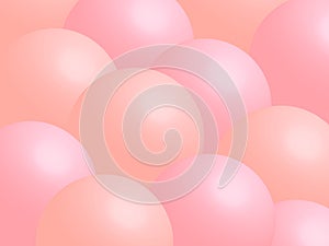 Rose gold Valentine`s Day background. Soft pink spheres
