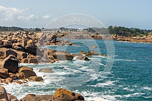 Rose Granit sea coast in Britanny