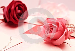 The rose on greeting card pattern of heart for valentine and lovely