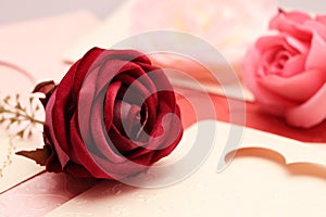 The rose on greeting card pattern of heart for valentine and lovely