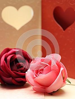 The rose on greeting card pattern of heart for valentine and lovely