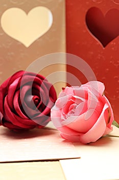 The rose on greeting card pattern of heart for valentine and lovely