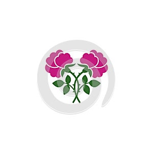 Rose icon. Flower design elements vector