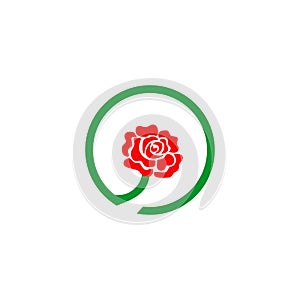 Rose icon logo design vector template