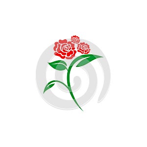 Rose icon logo design vector template