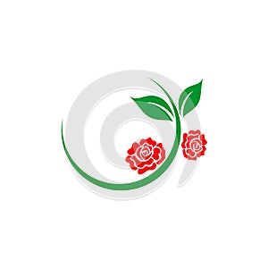 Rose icon logo design vector template