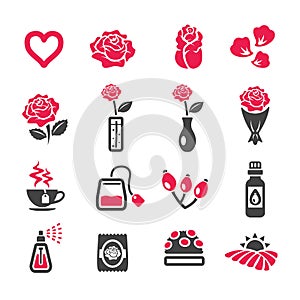 Rose icon set