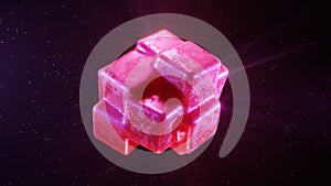 Rose jelly caramel candy cubes in smooth 3d composition.