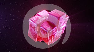 Rose jelly caramel candy cubes in smooth 3d composition.