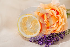 Rose, lavender and lemon aromatherapy