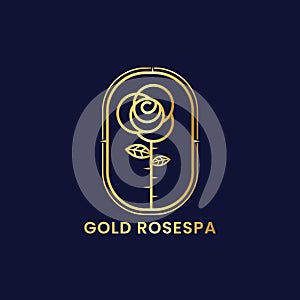 Rose line art logo. luxury floral beauty spa, fashion, skin care, cosmetics, natural products and salon. luxury labor background