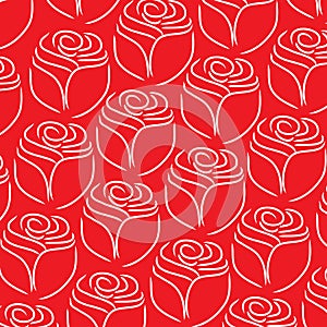 Rose line pattern on white background