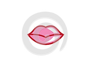 Rose lip woman, mouth for logo design illustration, women lips icon