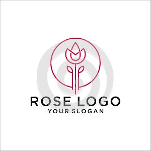 Rose logo design with a line style