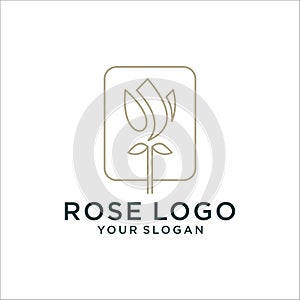 Rose logo design with a line style