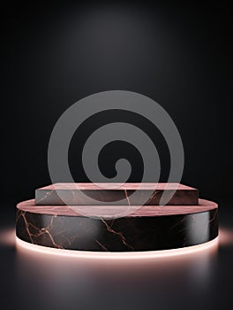 Rose Marble Minimalistic Product Podium.