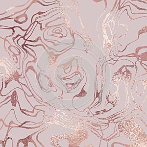 Rose marble. Rose gold elegant texture with foil imitation