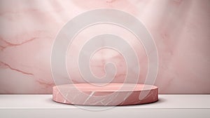 Rose Marble Stone Abstract Minimalistic Product Podium.