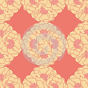 Rose Moss Seamless Vector Pattern