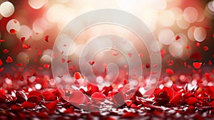 Rose Petal Cascade: Enchanting 16:9 Photography, AI Generated