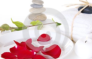Rose Petal Spa With Rock Tower