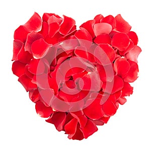 Rose petals heart