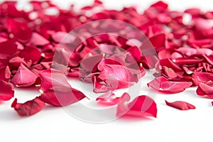 Rose Petals on White Background - Floral Elegance