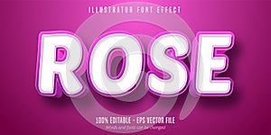 Rose pink style, editable text effect