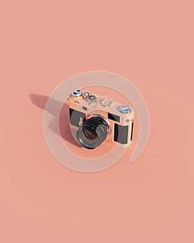 Rose pink vintage camera nostalgia 80s 90s retro kitsch peach wallpaper