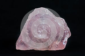 Rose quartz on black