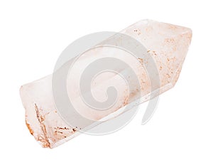 Rose quartz crystal isolated on white