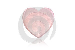 Rose Quartz Heart isolated