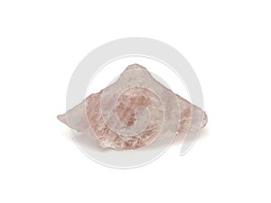 Rose Quartz Isolated on White, top view