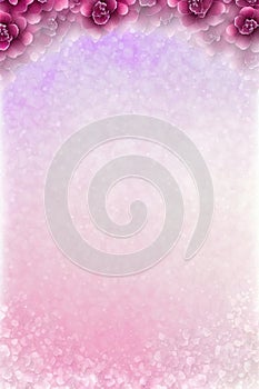 Rose Quartz Soft Mauve Background Glitter Silhouettes Flowersvertical Mobile Postcard. Generative AI