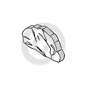 rose quartz stone rock isometric icon vector illustration