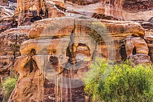 Rose Red Rock Tombs Street of Facades Petra Jordan