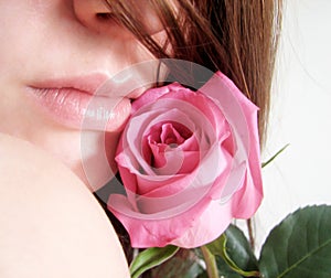 Rose and sensual lips