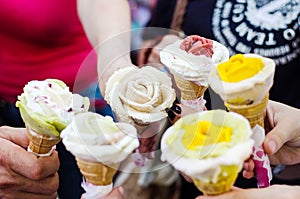 Rose shape ice creams