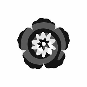 Rose of Sharon, korean flower icon, simple style