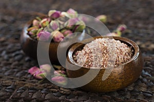 Rose sugar with flowers