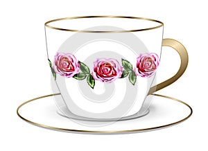 Rose Tea Cup and Saucer