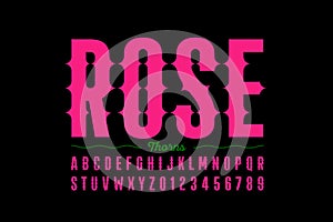 Rose thorns style condensed font