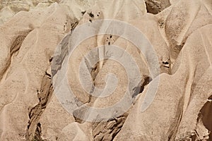 Rose valley in Goreme. Picturesque rock formation. Cappadocia, Turkey