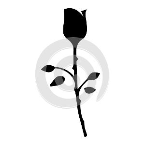 Rose vector icon eps 10. Flower symbol. Simple isolated illustration