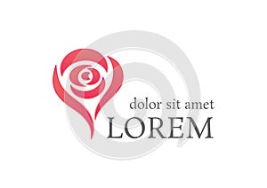 Rose vector logo design template