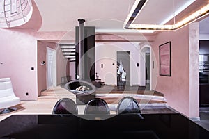 Rose and violet designed interior